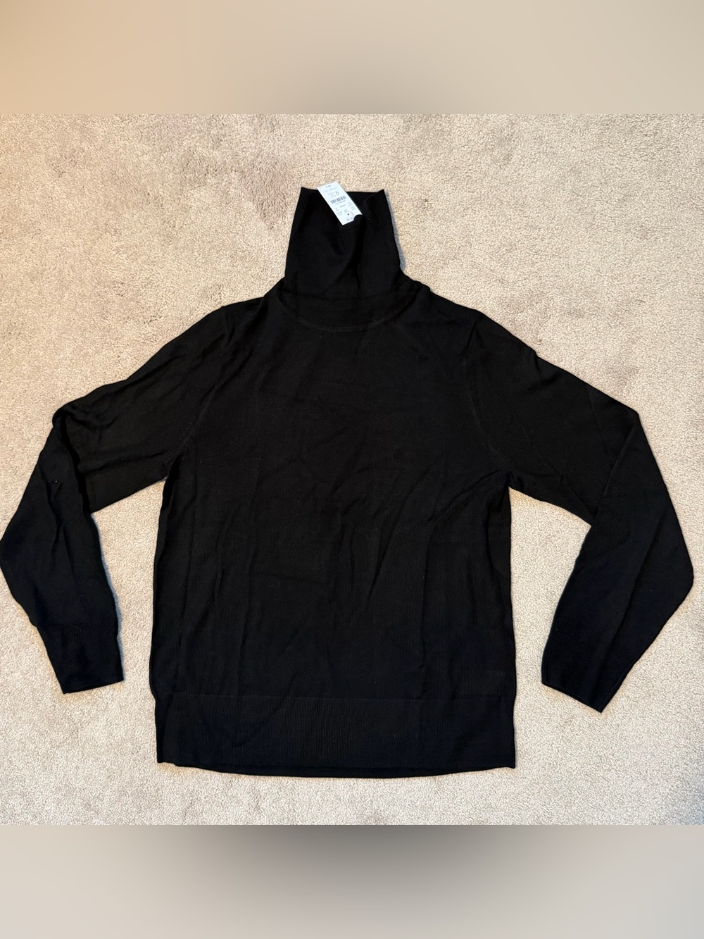 J. Crew Women’s Merino Wool Blend Black Turtleneck Sweater XL NWT